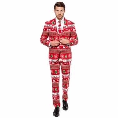 Heren kleding met kerstboom print