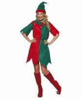 Kerst elf kleding rood groen voor dames