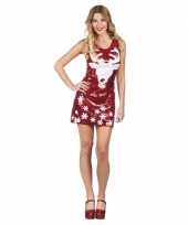 Rood glitter kerstkleding met rendier